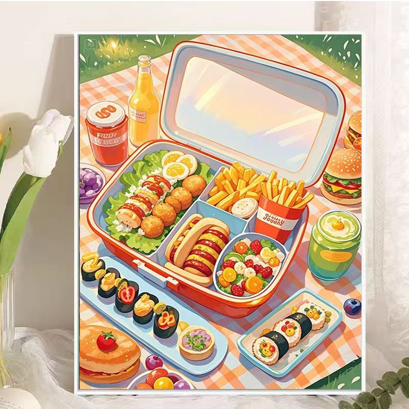 Picknick-Themen Essen Illustration Wandkunst Brehn