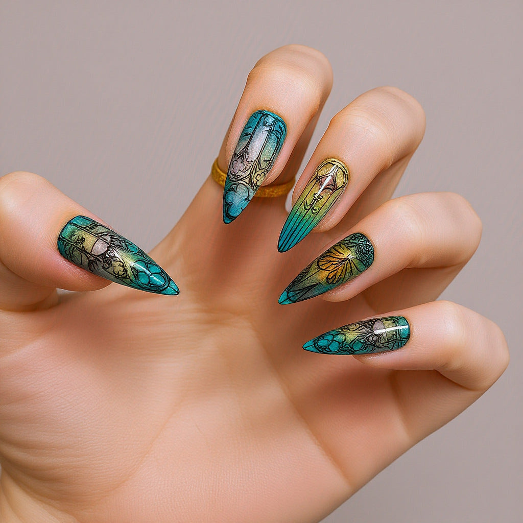 Kunstnagelset mit Elegantem Glitzer-Design Brehn