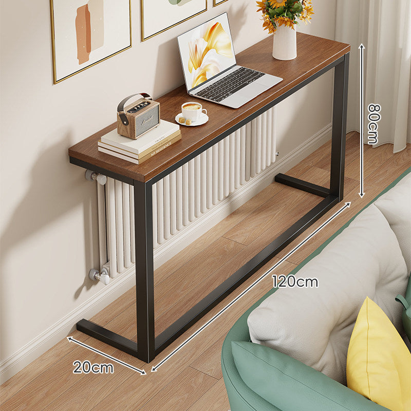 Schlanke Metallkonsole mit Holzoberfläche für Sofa-Rücken und Flur