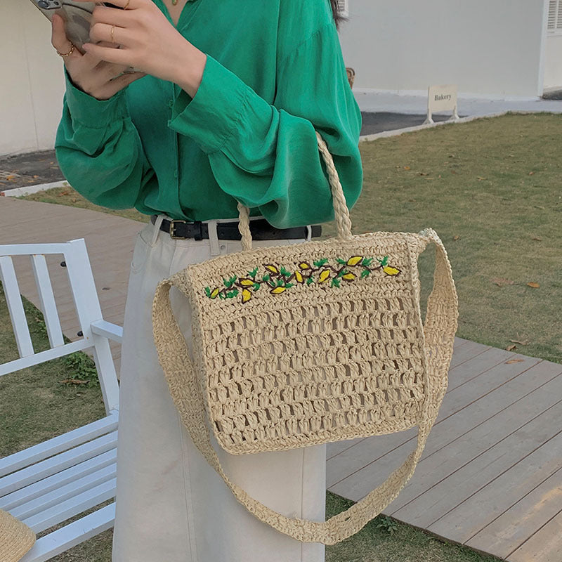 Damen handgefertigte Jute Tasche Brehn
