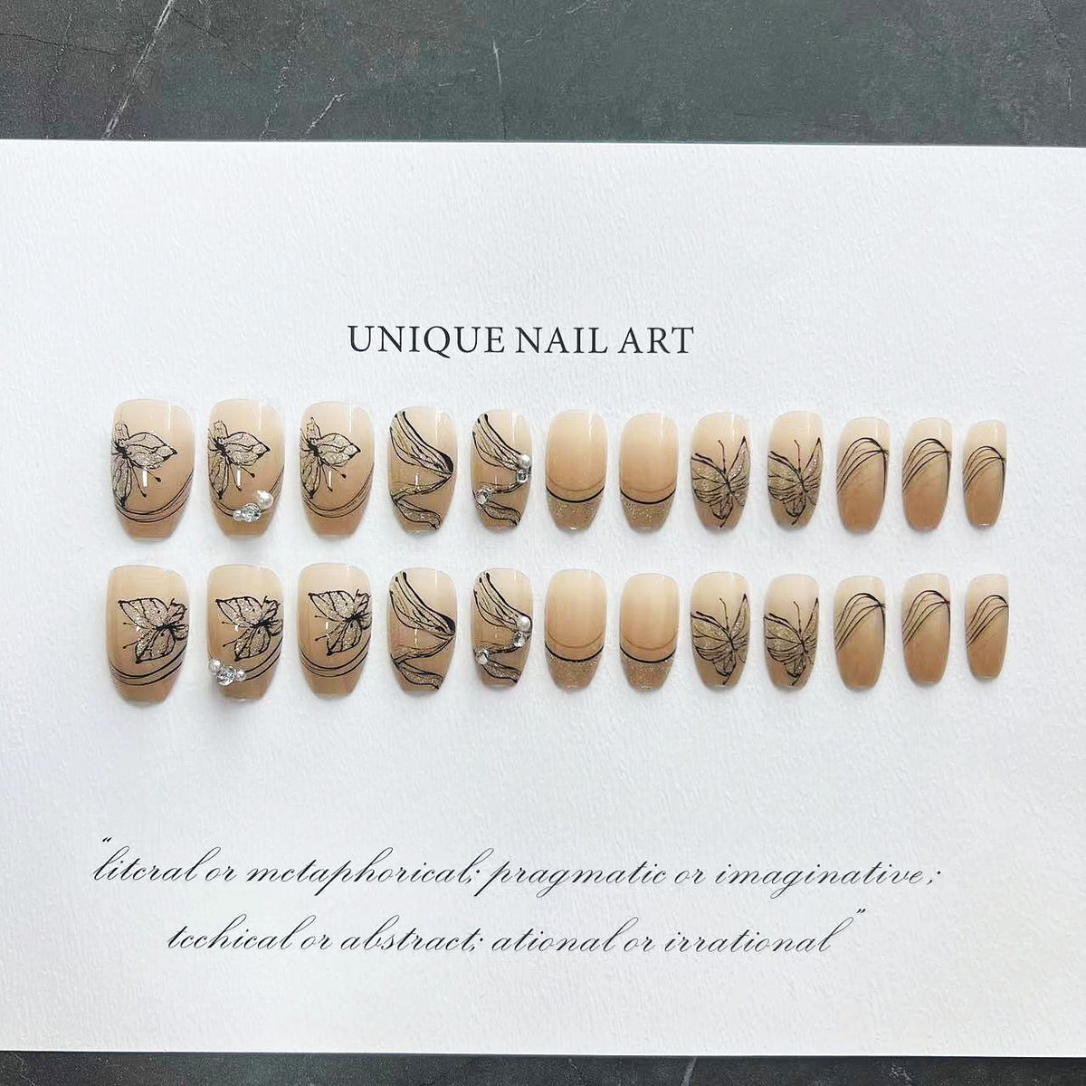 Künstlerisches Schmetterling-Nagelkunst-Set