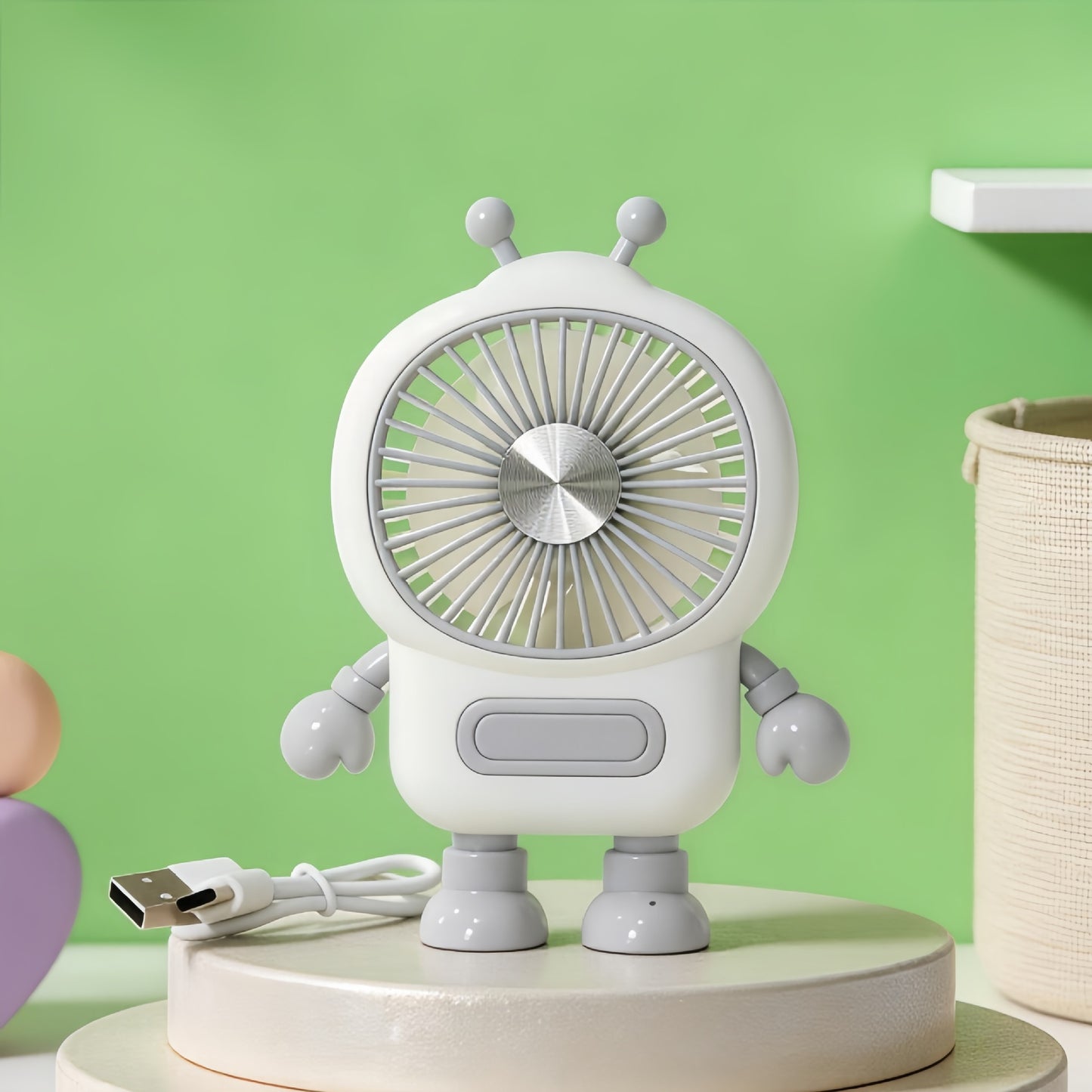 Damen Tragbarer Roboter-Ventilator mit USB-Ladefunktion und flexiblem Design Brehn