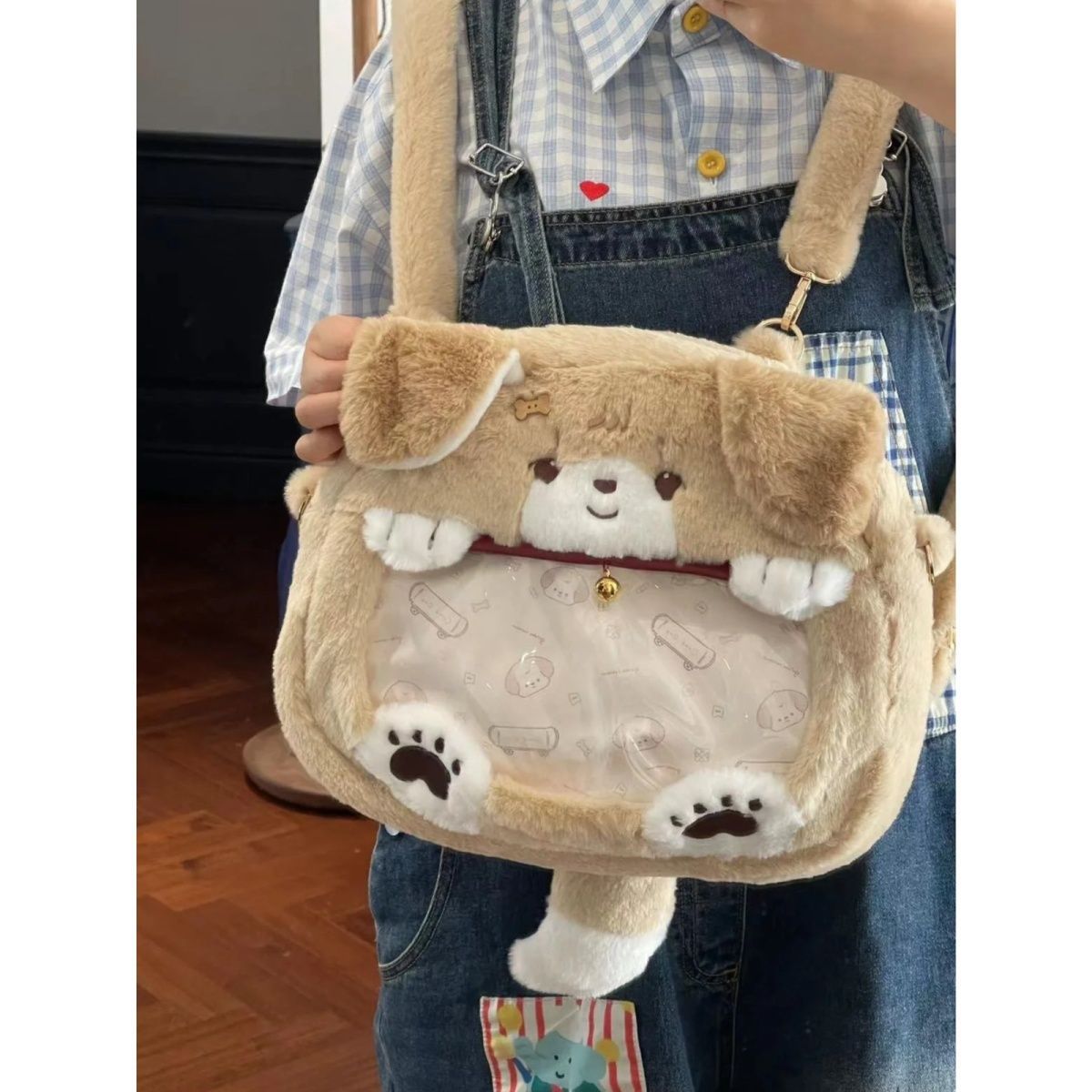 Plüsch Umhängetasche mit Hunde-Motiv Brehn