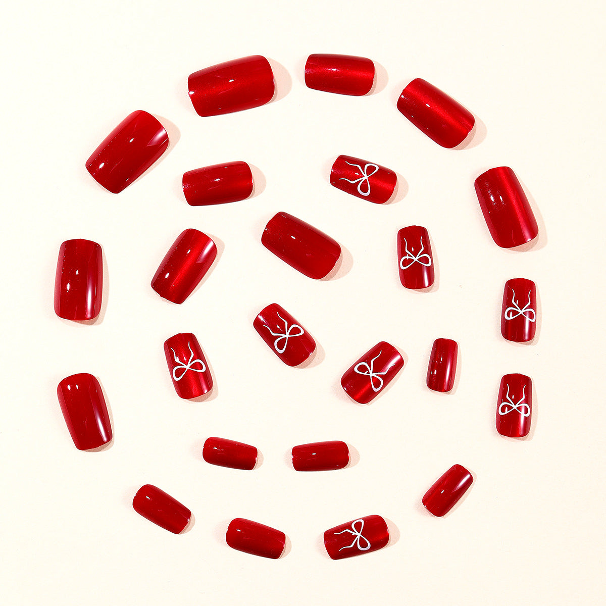 Glänzendes Schleifenakzent-Nagelkunstset Brehn