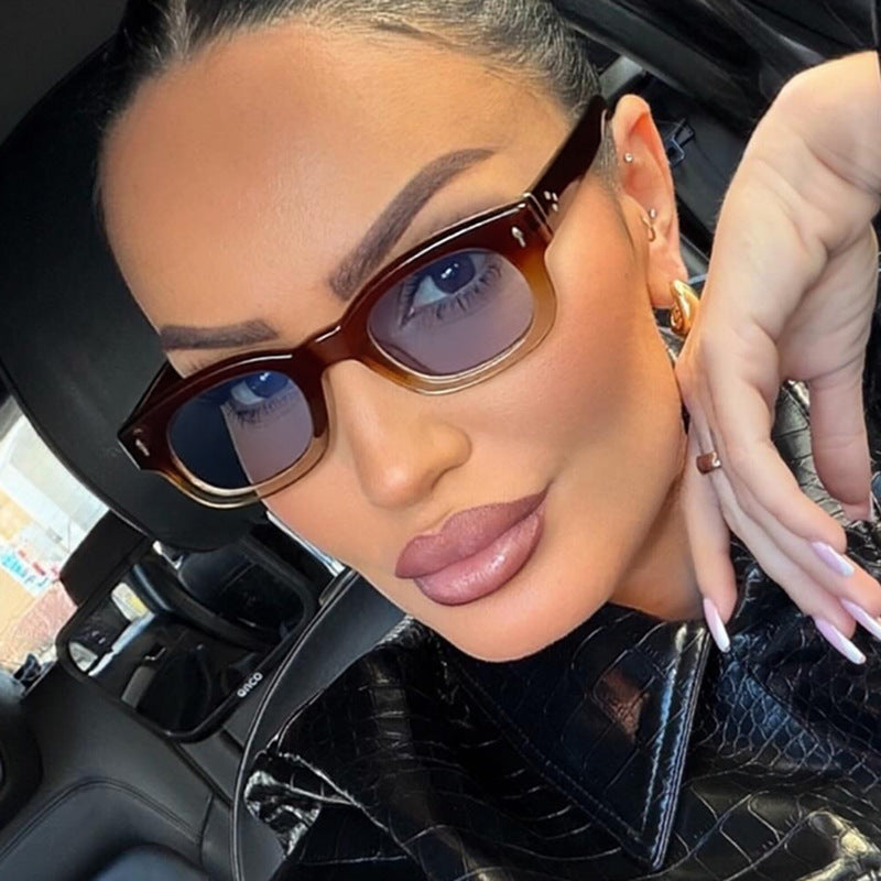Damen modische Sonnenbrille im trendigen Quadratrohrdesign Brehn