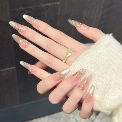 Künstlerische florale Gel Press-On Nägel