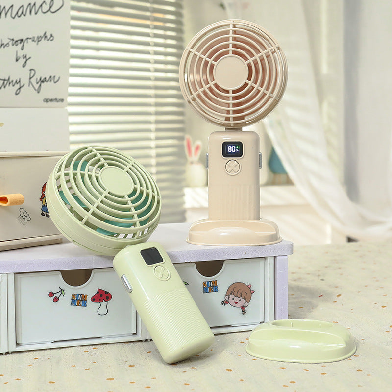 Frauen Tragbarer Mini Ventilator mit Digitalanzeige Brehn
