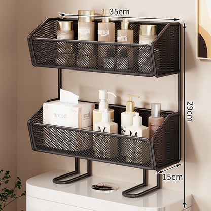 Über-Toilette Zwei-Tier Netz-Theken-Badezimmer-Organizer