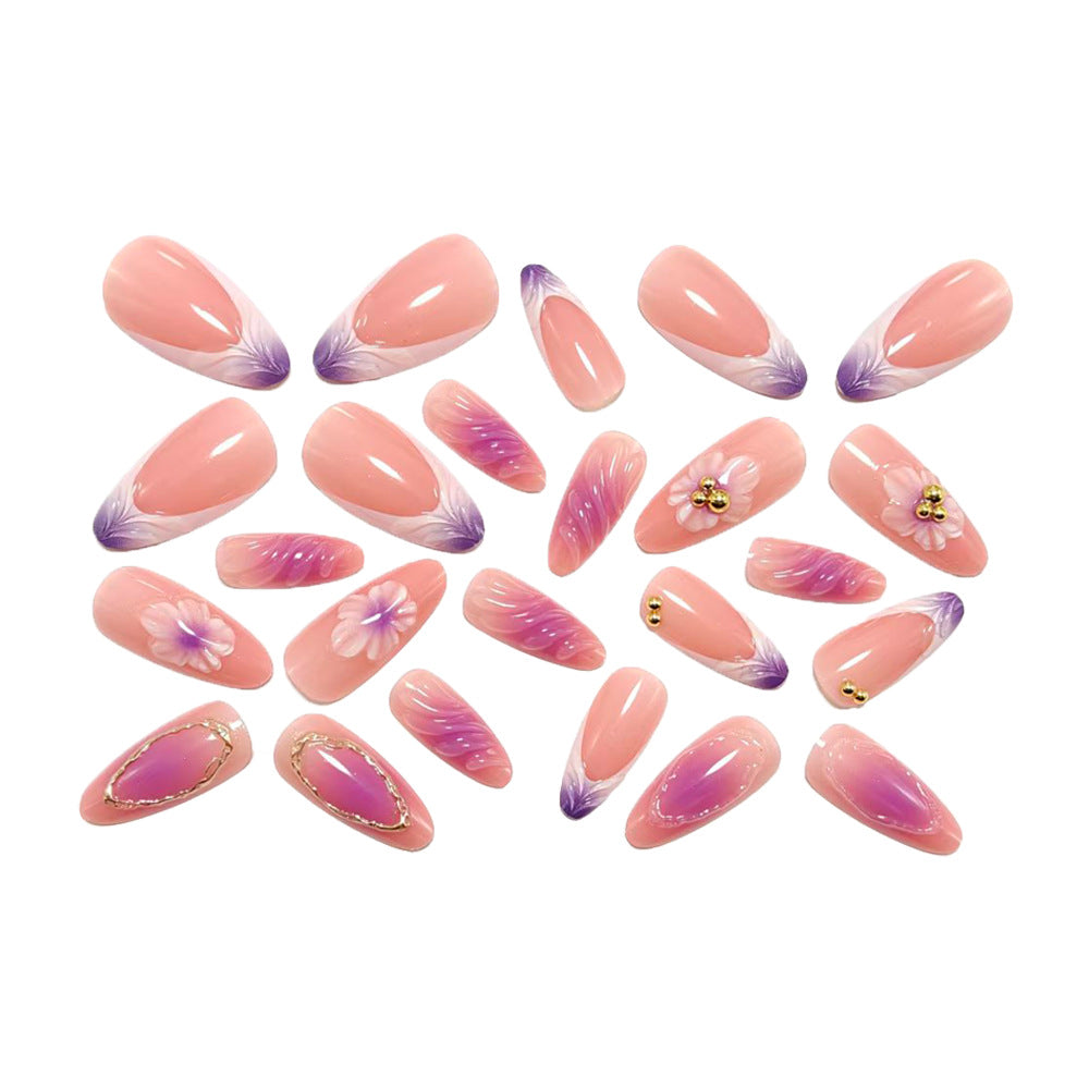 Kunstnägel mit Luxuriösem 3D Blumen- und Glitzer-Design Brehn
