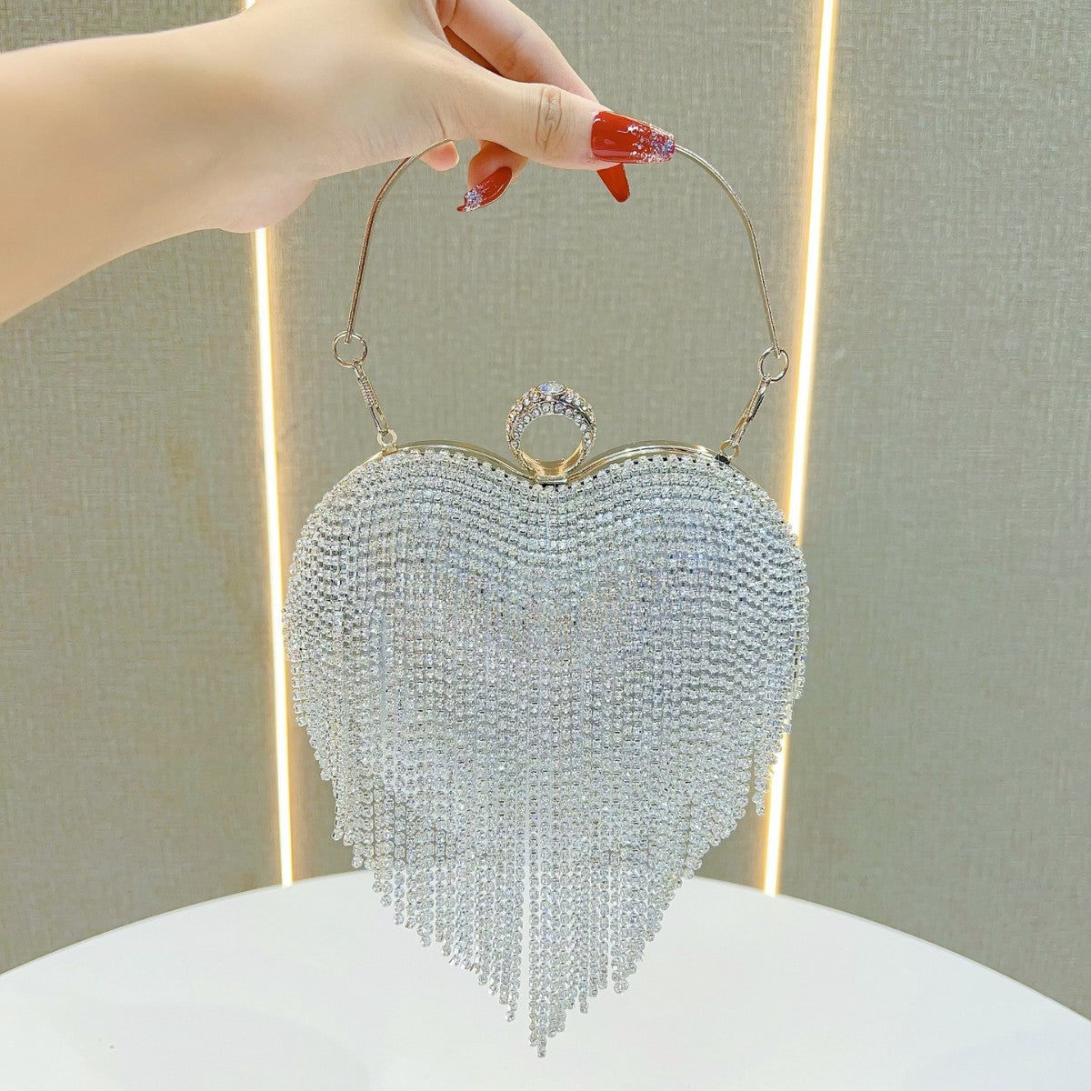 Herzförmige Strass Abendhandtasche