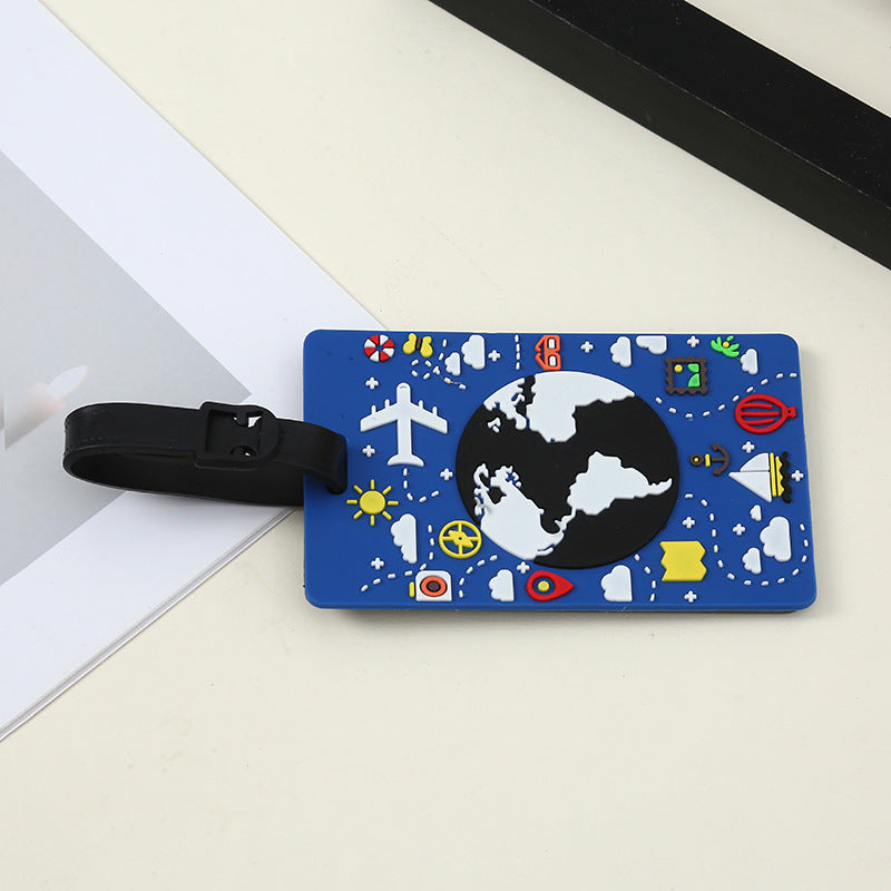 Silicone-Reisegepäckanhänger Weltkarte Flugzeugdesign mit verstellbarem Riemen Brehn