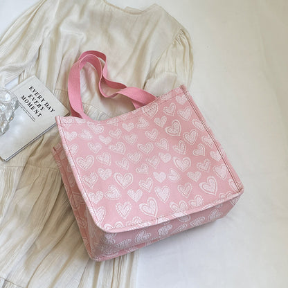 Herz-bestickte Utility Tote