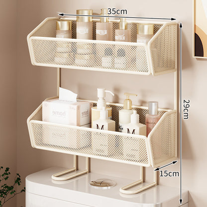 Über-Toilette Zwei-Tier Netz-Theken-Badezimmer-Organizer