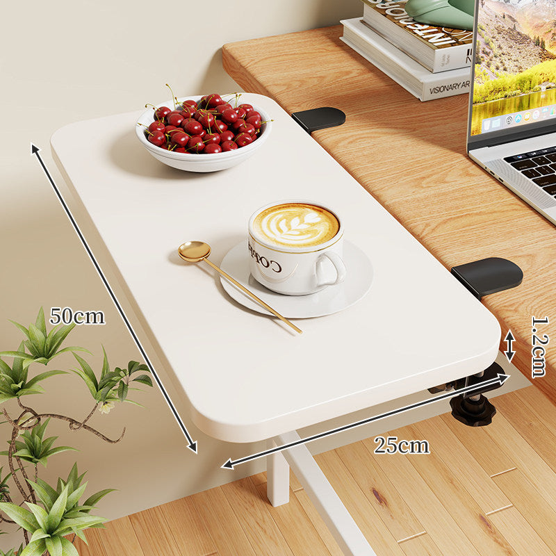 Clamp-On Erweiterbarer Schreibtisch-Seitentischregal mit breiter glatter Oberfläche und schlanker verstellbarer Klammer