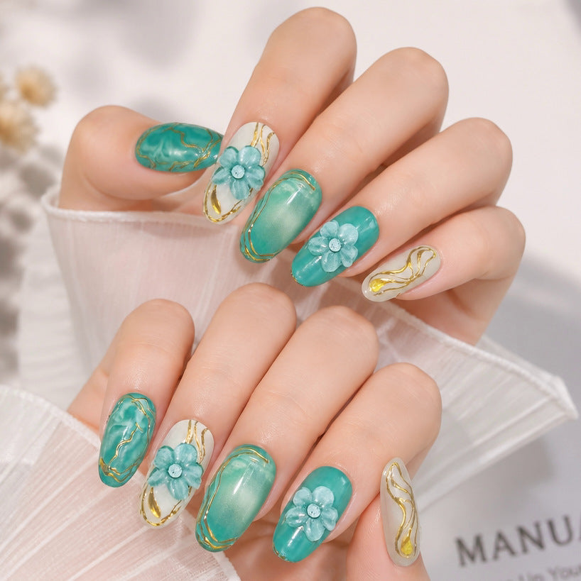 Dekoratives Floral Press-On Nagelkunst Set Brehn