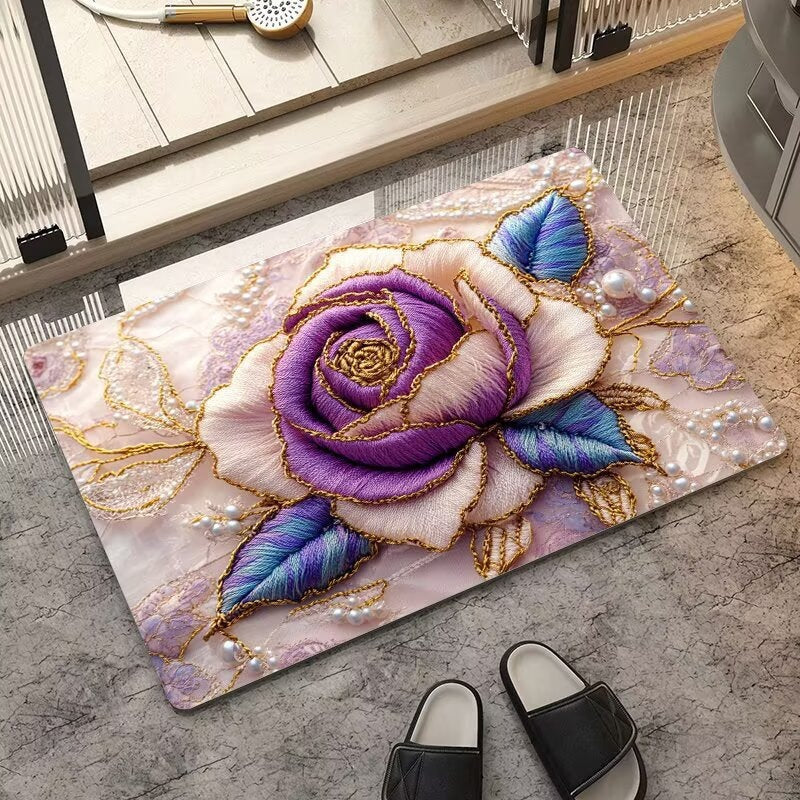 Luxuriöser Bestickter Floraler Teppich Brehn