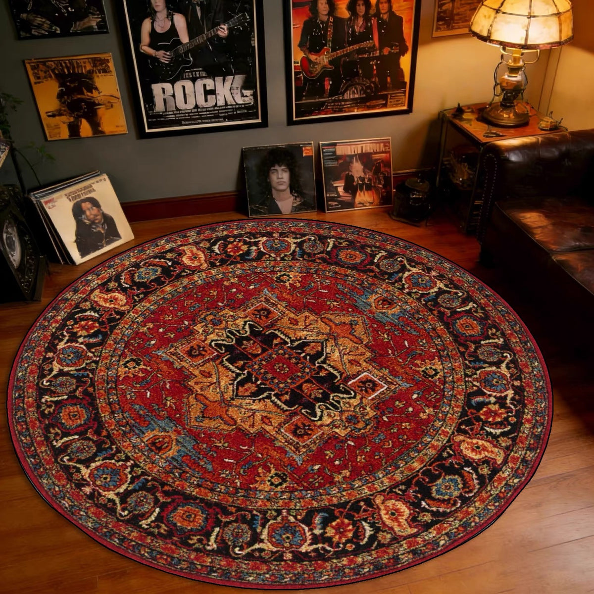 Vintage-inspirierter runder Teppich
