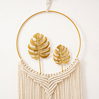 Macrame Wandbehang Kunst mit Blattdesign Brehn