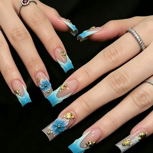 3D Floral Acryl Nail Enhancements Brehn