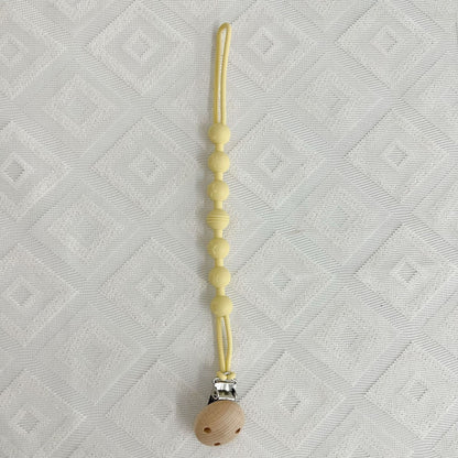 Silikonperlen Schnullerkette mit Holz-Sicherheitsclip