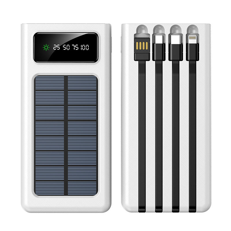 Solarbetriebene Powerbank mit multifunktionalem Anschluss und digitaler Anzeige Brehn