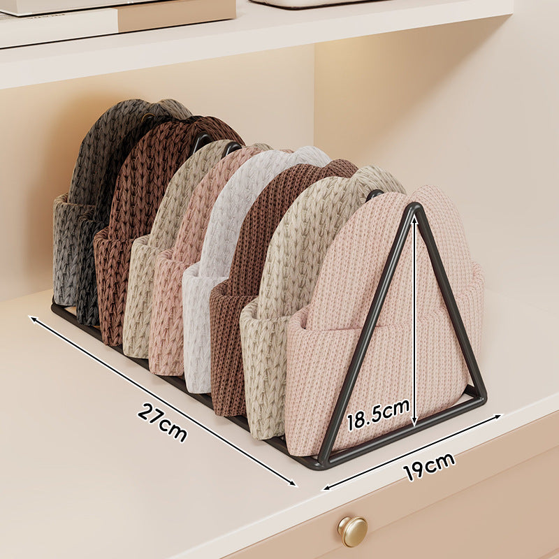 Dreieckiger Gold Metall Multi-Slot Mütze und Strickmützen Organizer Regal