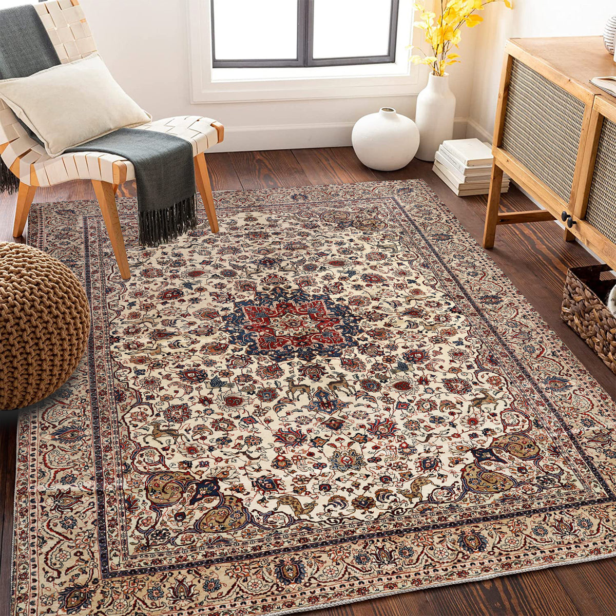 Vintage-inspirierter floraler Teppich