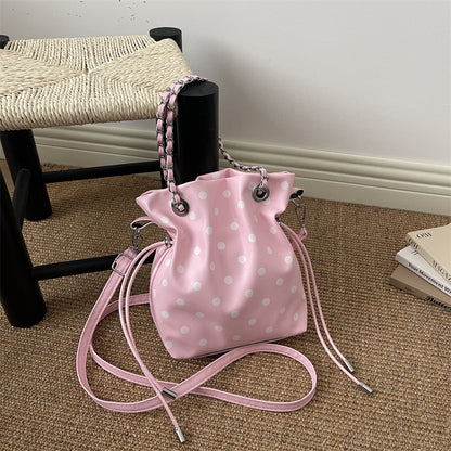 Punktmuster Kordelzug Eimer Tasche