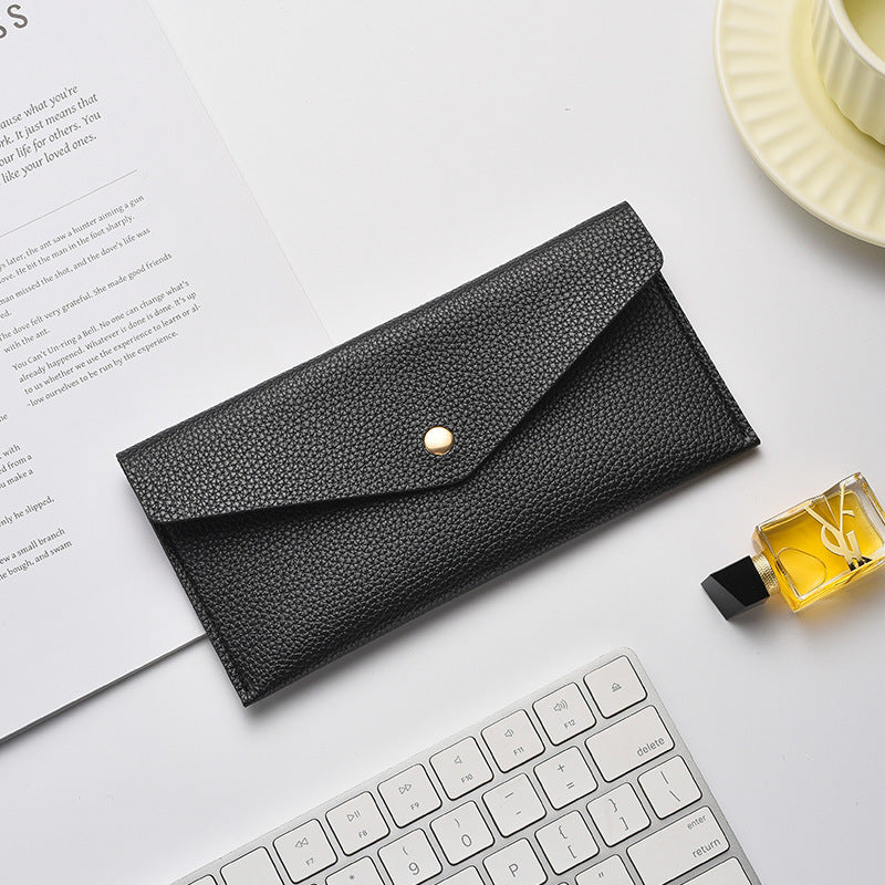 Elegante Texturierte Leder Clutch Wallet Brehn