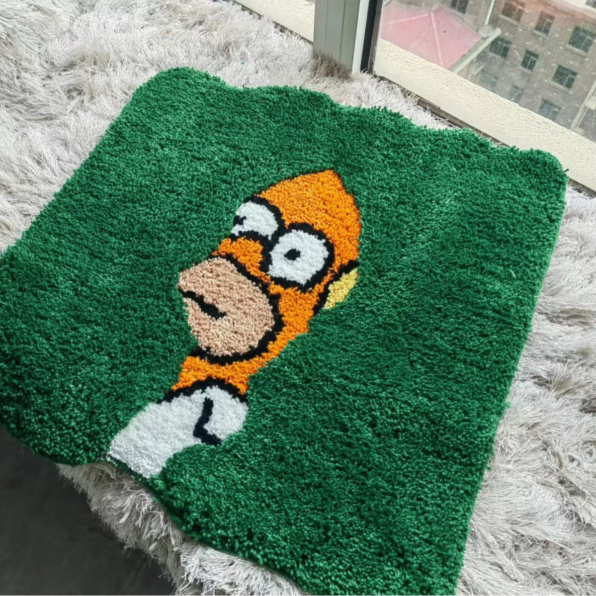 Gestepptes Plüsch Cartoon Akzentteppich für Wohnzimmer & Badezimmer