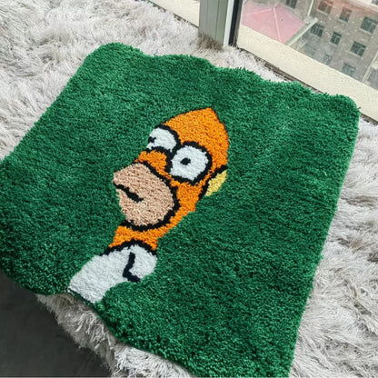Gestepptes Plüsch Cartoon Akzentteppich für Wohnzimmer & Badezimmer