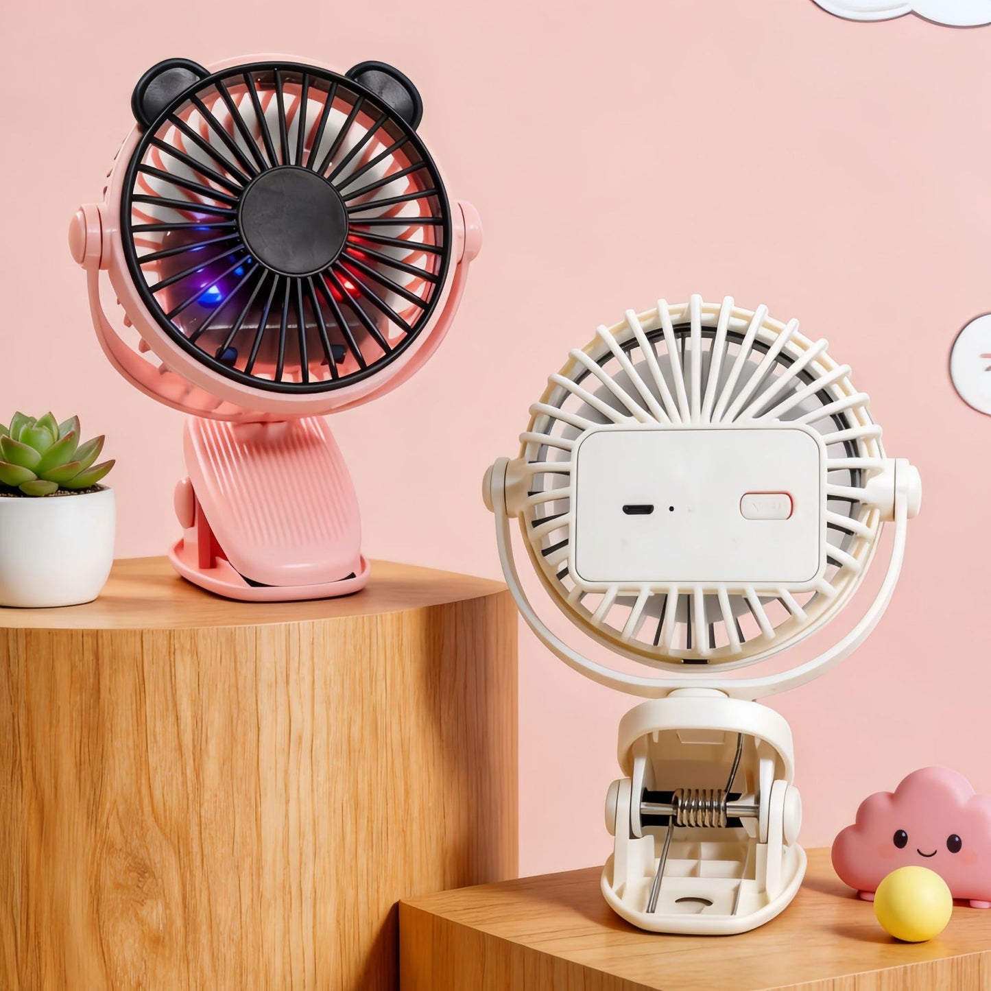 Unisex Tragbarer USB Tischventilator mit flexiblem Neigungswinkel Brehn