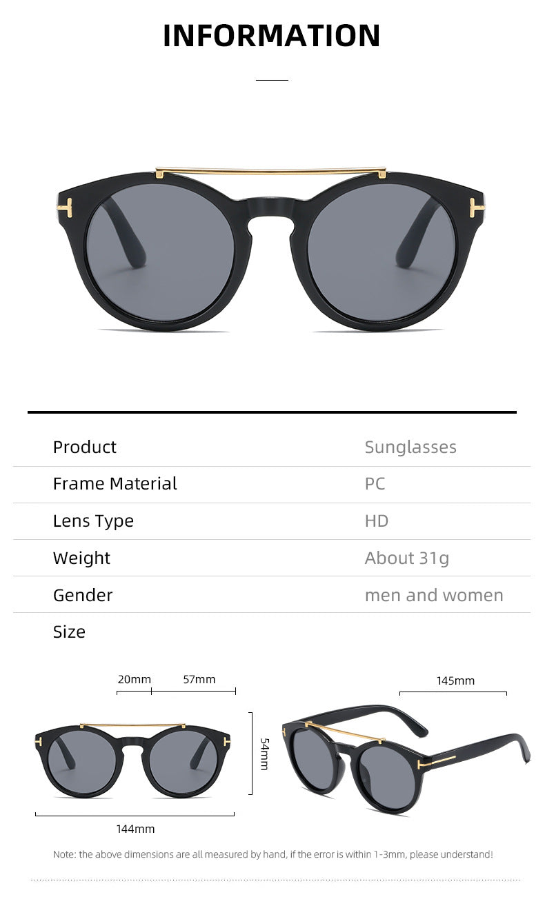 Damen modische Sonnenbrille mit eleganten runden Gläsern Brehn