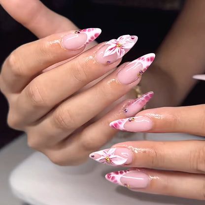 Floral Design Stiletto Press-On Nägel Brehn