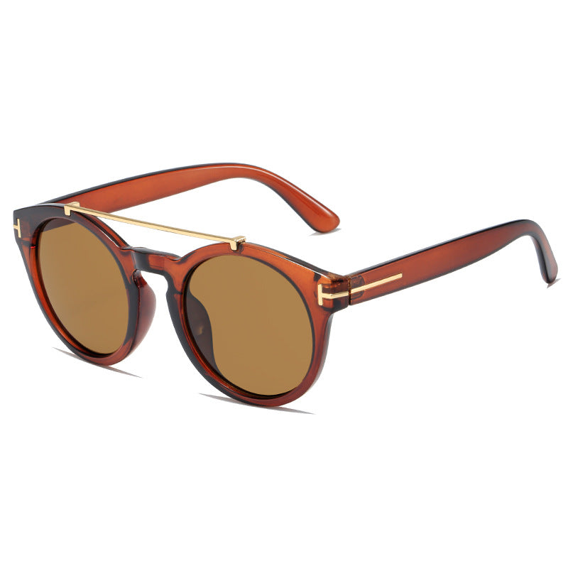 Damen modische Sonnenbrille mit eleganten runden Gläsern Brehn