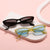 Damen moderne Sonnenbrille im angesagten Cat-Eye-Stil mit transparentem Rahmen Brehn