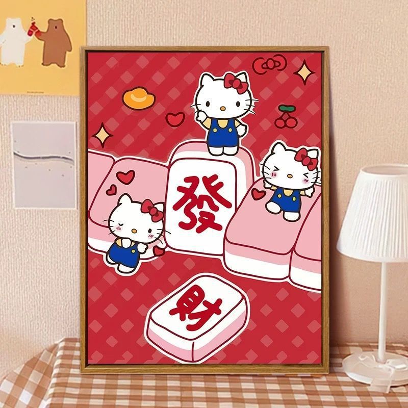 Hello Kitty-inspirierte Cartoon-Wandkunst Druck Brehn