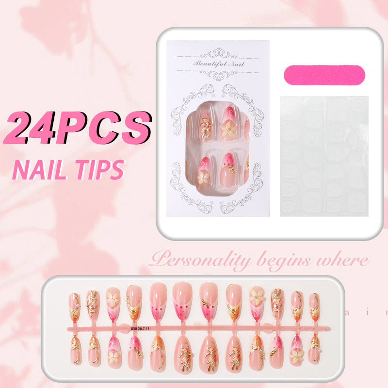 Premium Floral Design Press-On Nagelset Brehn