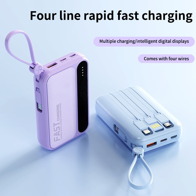 Tragbare Powerbank mit integrierten Schnellladeanschlüssen und multifunktionalem Kabel Brehn