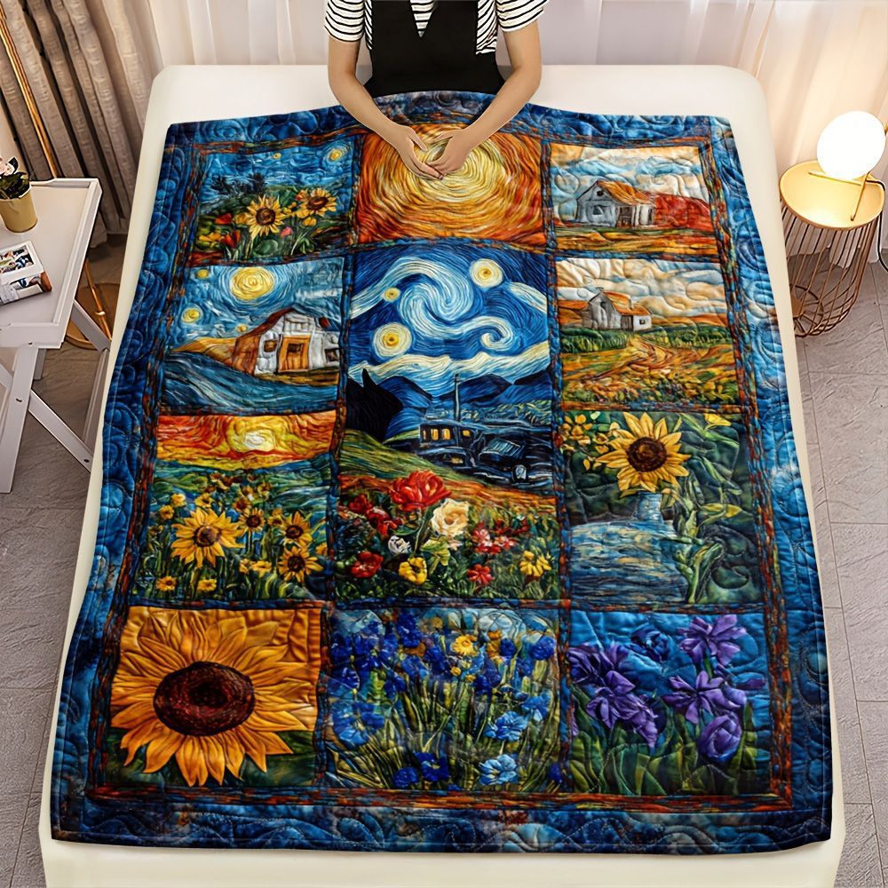 Künstlerische Patchwork-Decke