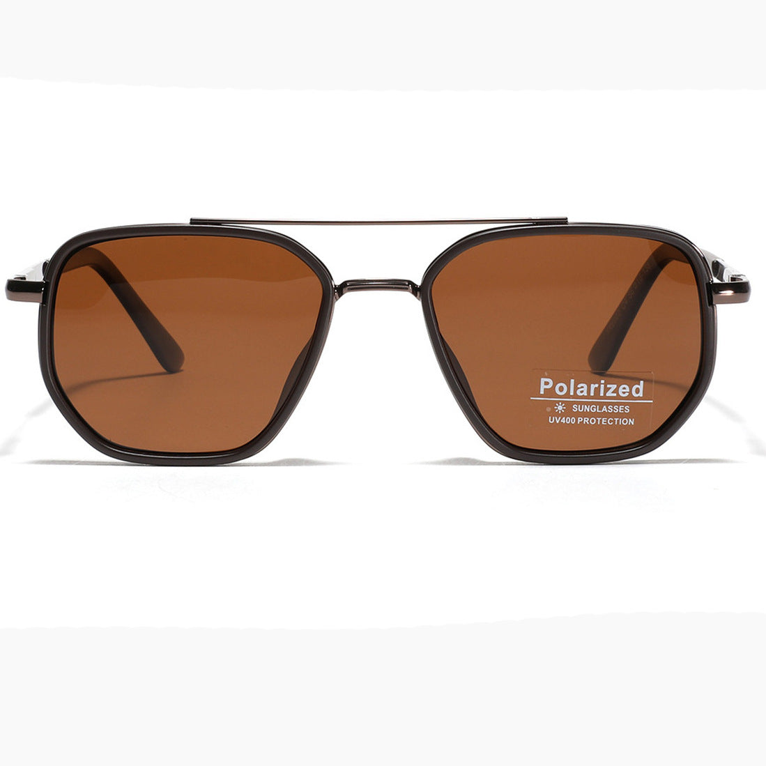 Damen Quadratische Sonnenbrille mit polarisierten Gläsern und elegantem Metallrahmen Brehn