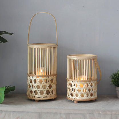 Handgefertigte Laterne aus Rattan Brehn