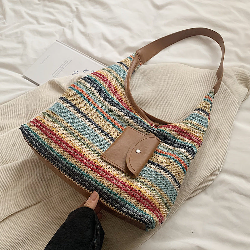 Bohemian Geflochtene Strohtasche