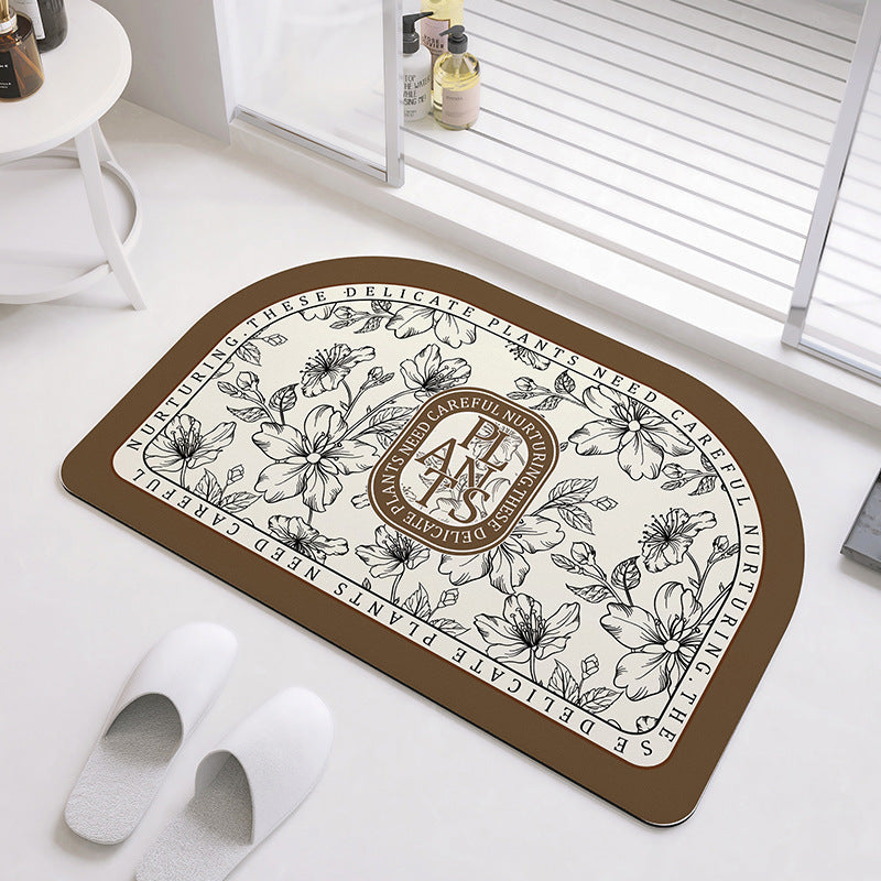 Oval Floral Pattern Badmatte Brehn