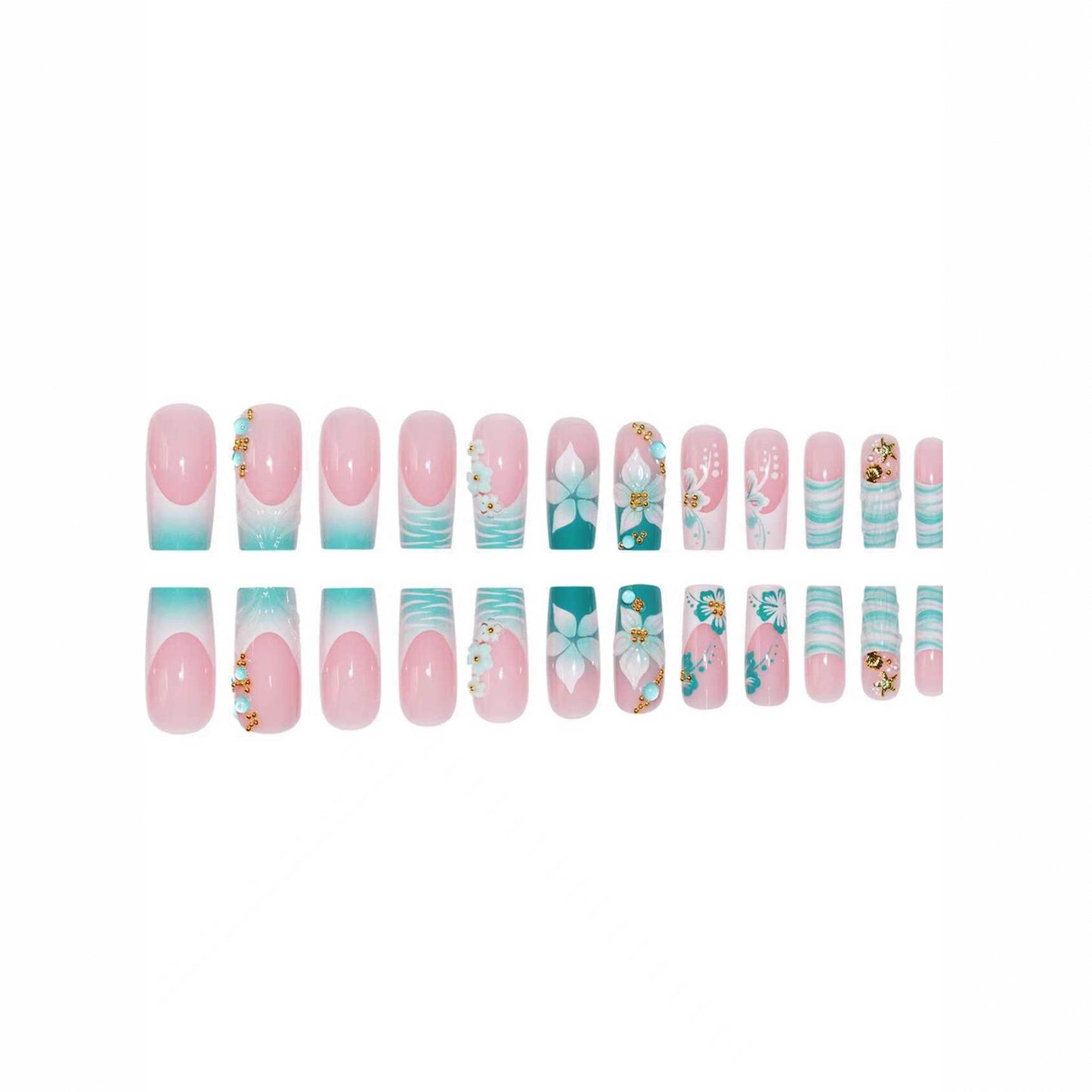 Luxuriöse Floral Art Nagelverstärkungen Brehn