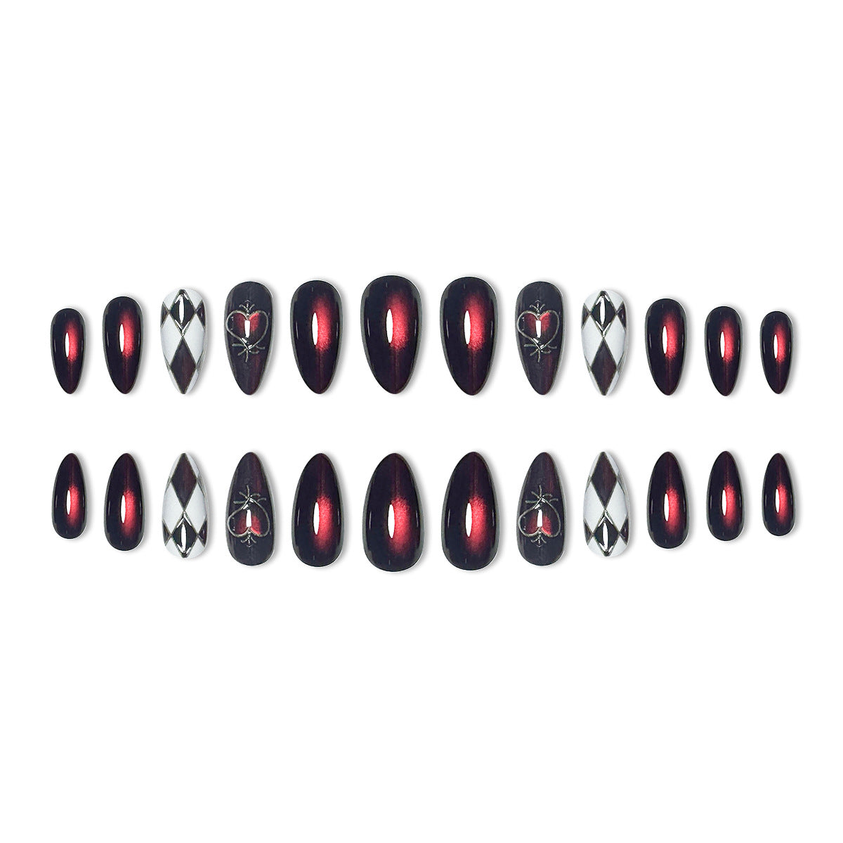 Stiletto-Nagelverlängerungen mit Herzdesign Brehn