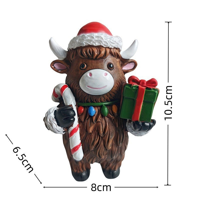 Weihnachtsdeko Figur im Hochlandrind-Design Brehn