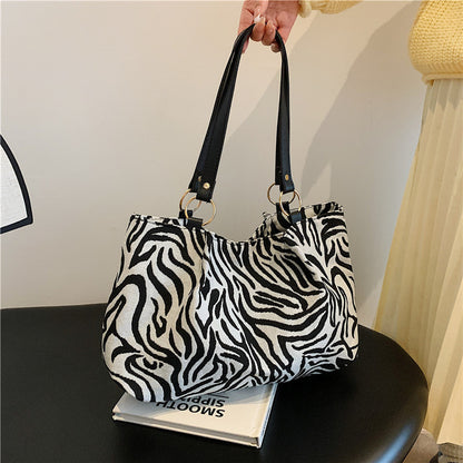 Stylische Zebra-Print-Canvas-Shopper-Tasche Brehn