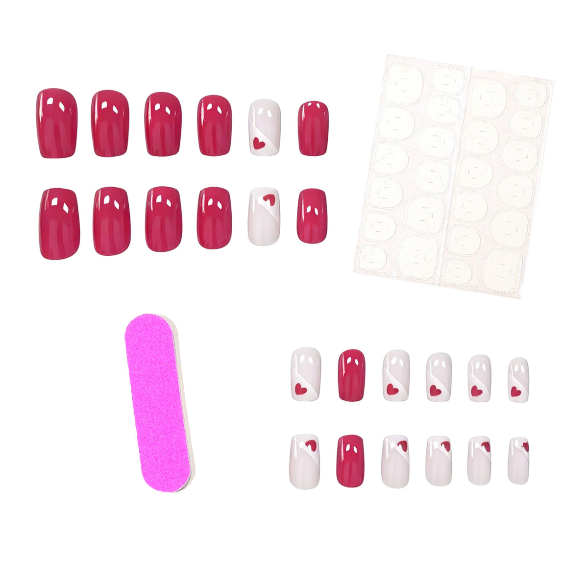 Herz-verzierte Nagelkunst-Verfeinerungen Brehn