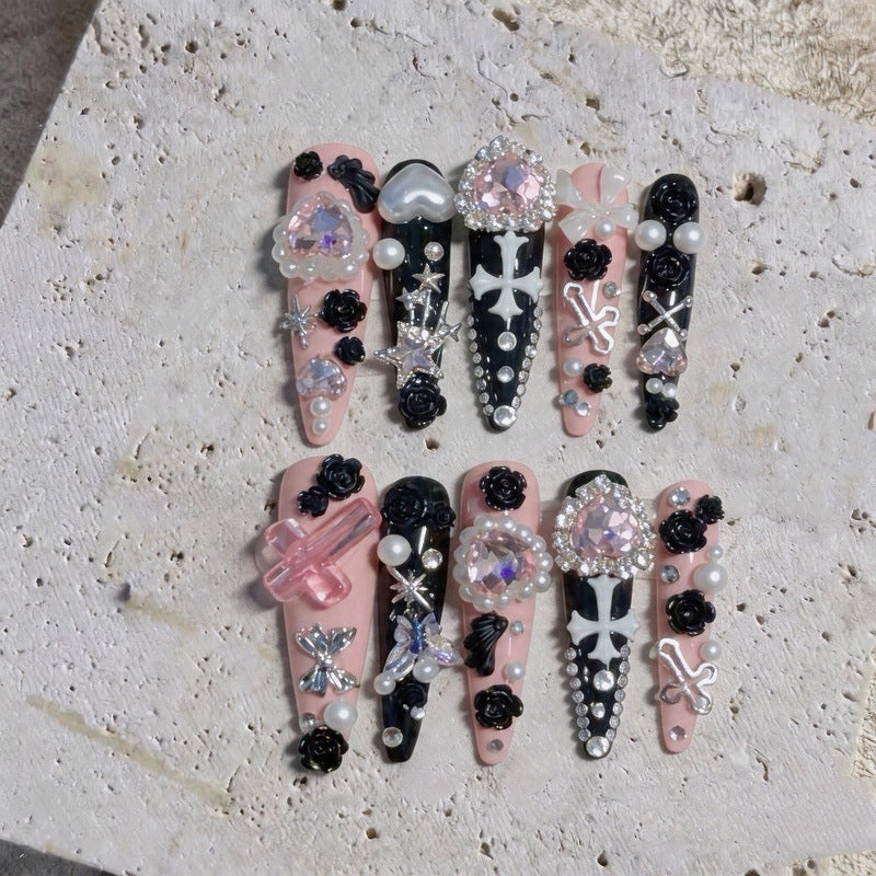 Gothic Dekorative Press-On Nagelkunst Set